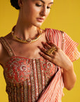 Esha Peach Saree Set
