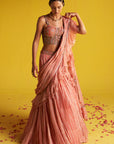 Esha Peach Saree Set