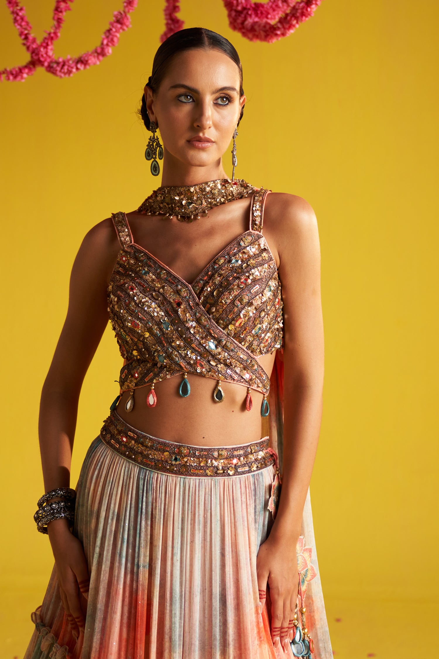 Shagun Multi Color Lehenga Set