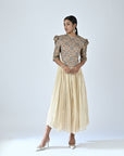 Ajrakh Embellished Gathered Dress