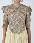 Ajrakh Embellished Gathered Dress