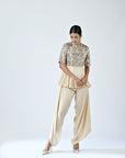 Ajrakh Embroidered Gathered Jumpsuit