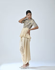 Ajrakh Embroidered Gathered Jumpsuit