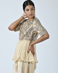 Ajrakh Embroidered Gathered Jumpsuit