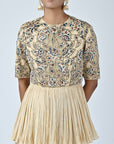 Ajrakh Embroidered Gathered Jumpsuit