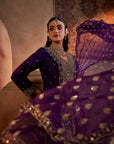 Purple Hand Embroidered Kurta Set