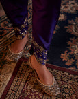 Purple Hand Embroidered Kurta Set