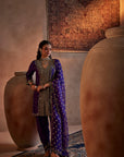Purple Hand Embroidered Kurta Set