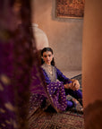 Purple Hand Embroidered Kurta Set