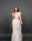 Vivacious White Pre Draped Saree