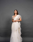 Vivacious White Pre Draped Saree