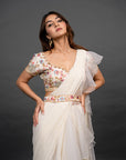 Vivacious White Pre Draped Saree