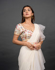 Vivacious White Pre Draped Saree