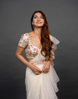 Vivacious White Pre Draped Saree