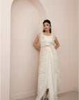 Ivory Wildflower Jacket and Drape Skirt Set