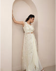 Ivory Wildflower Jacket and Drape Skirt Set