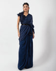 Sapphire 3D Floral Blouse and Drape Saree Set