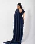 Sapphire 3D Floral Blouse and Drape Saree Set