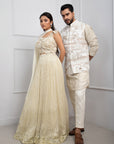 Ivory Blossom Shimmer Lehenga Set