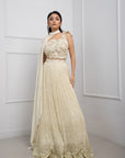 Ivory Blossom Shimmer Lehenga Set