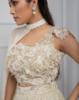 Ivory Blossom Shimmer Lehenga Set