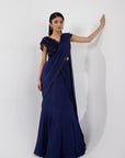 Ultraviolet Drape Saree Set
