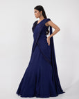 Ultraviolet Drape Saree Set