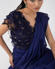 Ultraviolet Drape Saree Set