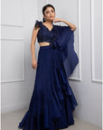 Ocean Mist Drape Saree Set