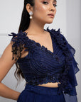 Ocean Mist Drape Saree Set