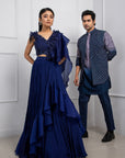 Ocean Mist Drape Saree Set