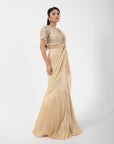 Gold Goddess Drape Saree Set