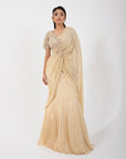 Gold Goddess Drape Saree Set