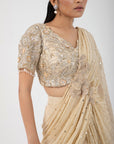 Gold Goddess Drape Saree Set