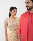Gold Goddess Drape Saree Set