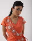Cinnamon Spice One Shoulder Cape Set