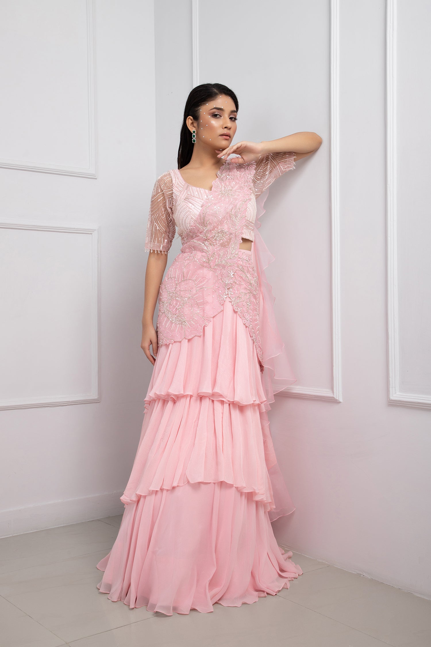 Crystal Pink Lehenga Set