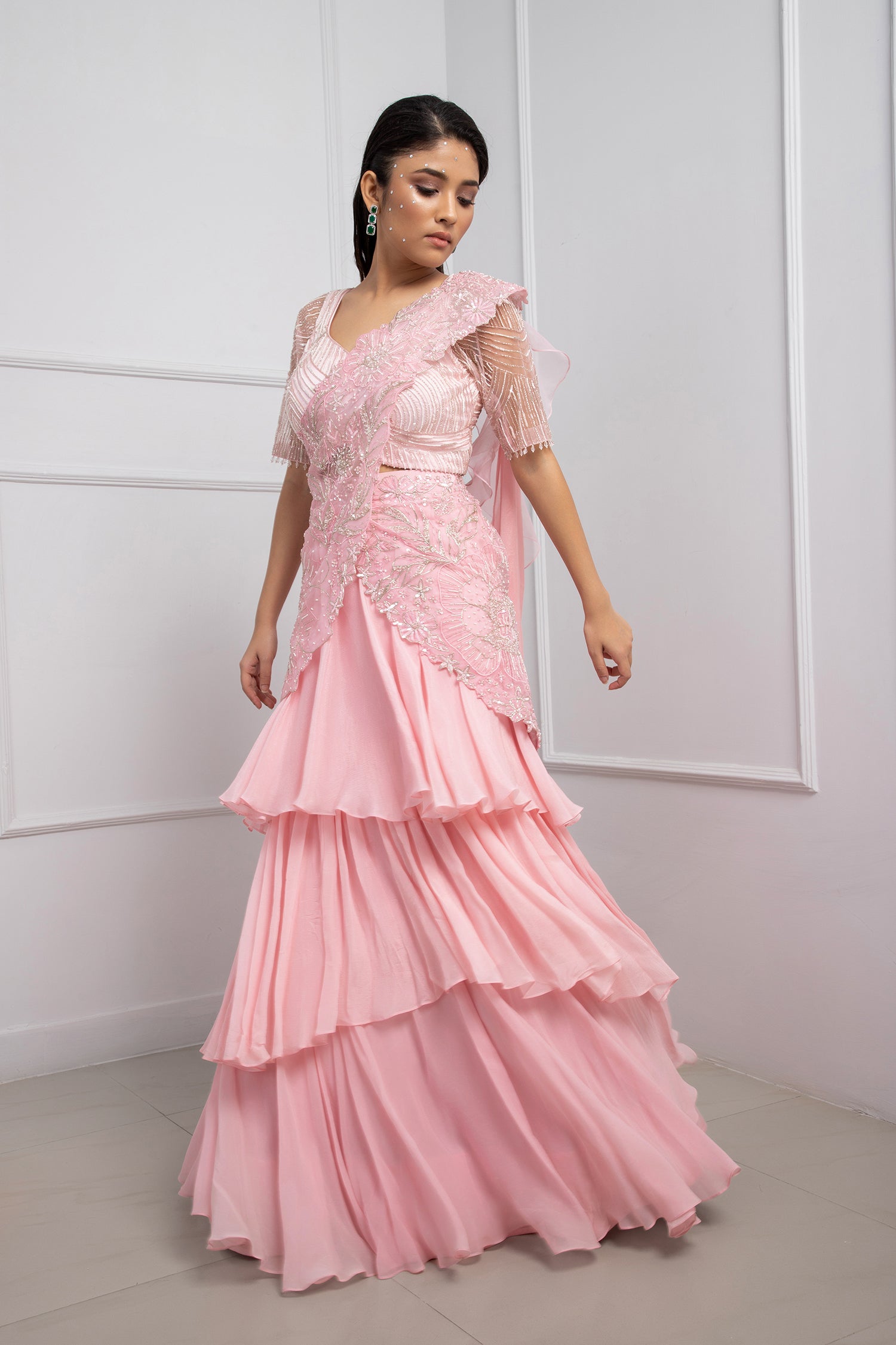 Crystal Pink Lehenga Set