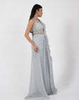 Opal Shimmer Drape Saree Set