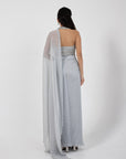 Opal Shimmer Drape Saree Set