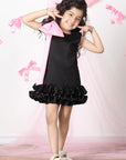 Black Dress with Tulles and Bow Detailing