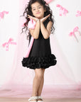 Black Dress with Tulles and Bow Detailing