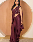 Burgendy Saree