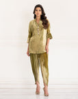 Champagne Olive Velvet Occasion Co-ord