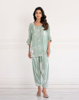 Ice Blue Luxe Velvet Co-ord Set