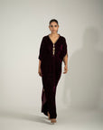 Crimson Luxe Hand-Embroidered Kaftan