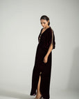 Crimson Luxe Hand-Embroidered Kaftan