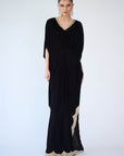 Noir Scallop Luxe Kaftan Gown