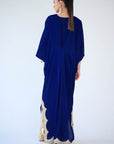 Royal Blue Velvet Embellished Kaftan