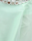 Mint Green Beads and Patra Work Embroidered Blouse with Plazzo